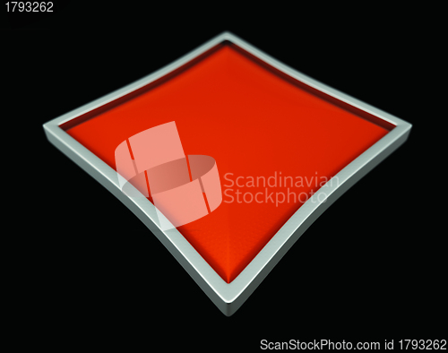 Image of Card suits: diamondss with gray framing over black