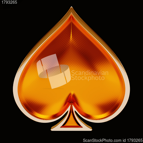 Image of Card suits: golden spades over black