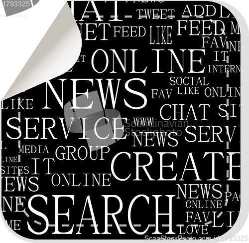 Image of Social media and network concept - black sticker on white