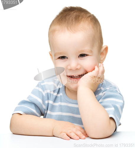 Image of Portrait of a cute cheerful little boy