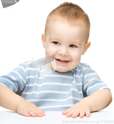 Image of Portrait of a cute cheerful little boy