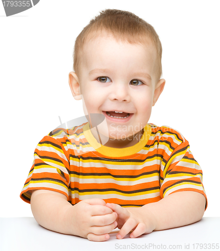 Image of Portrait of a cute and cheerful little boy