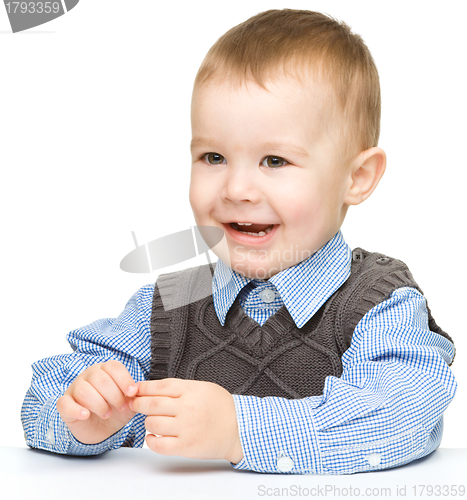 Image of Portrait of a cute cheerful little boy