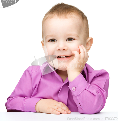 Image of Portrait of a cute and cheerful little boy