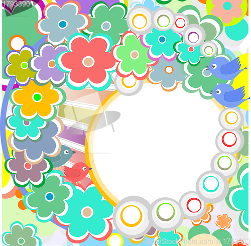 Image of Pastel background with scrapbook elements in vintage style