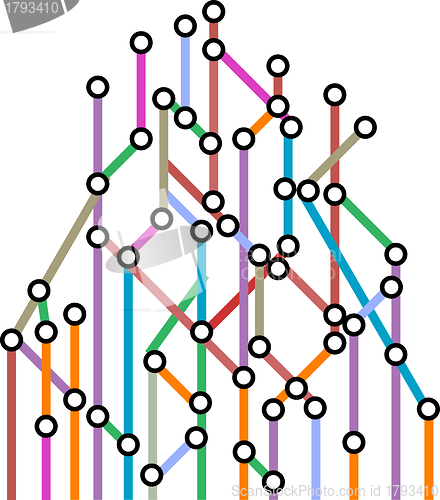 Image of Abstract background of a subway map. Vector