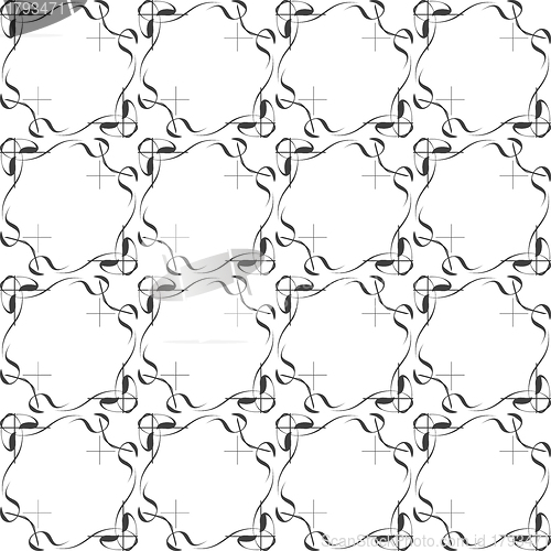 Image of vector seamless ethnic doodle monochrome pattern
