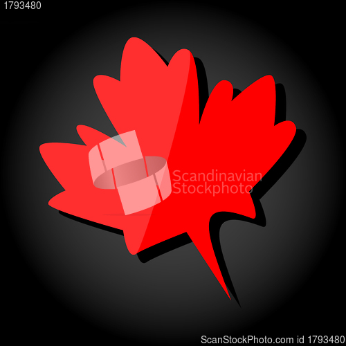 Image of Realistic red maple leaf. Vector illustration