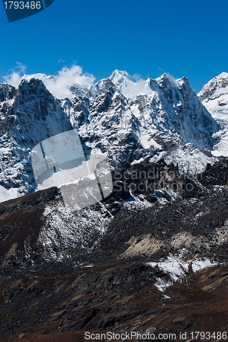 Image of Mountain range viewed from Renjo pass in Himalaya