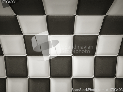 Image of Incurved chequered leather pattern with rectangle segments