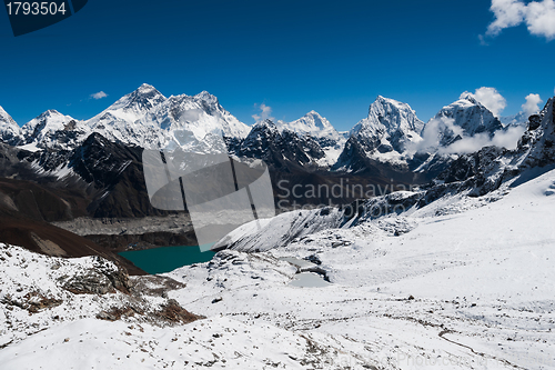 Image of Peaks from Renjo Pass: Everest, Makalu, Lhotse, Cholatse