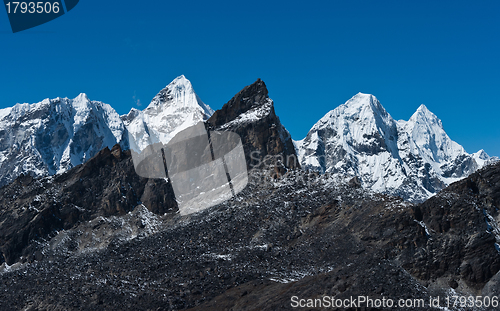 Image of Mountain range viewed from Renjo pass in Himalayas