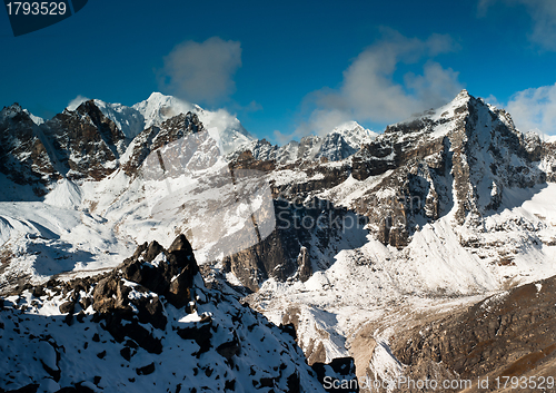 Image of Mountains viewed from Renjo pass in Himalayas