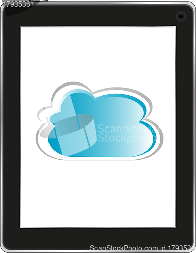 Image of Cloud computing connection on the digital tablet pc