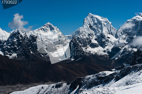 Image of Makalu, Cholatse summits viewed from Renjo Pass