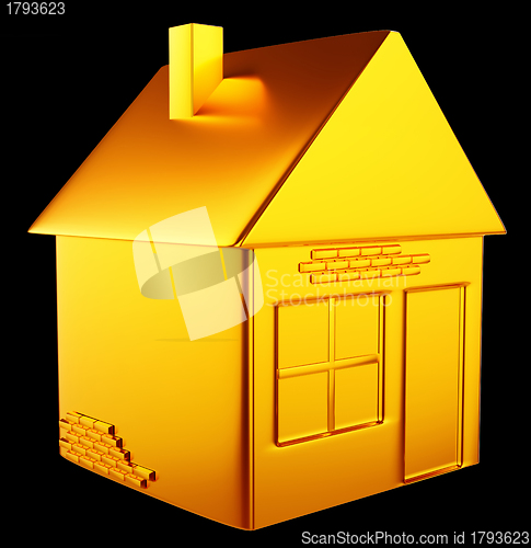 Image of valuable accommodation: golden house shape 