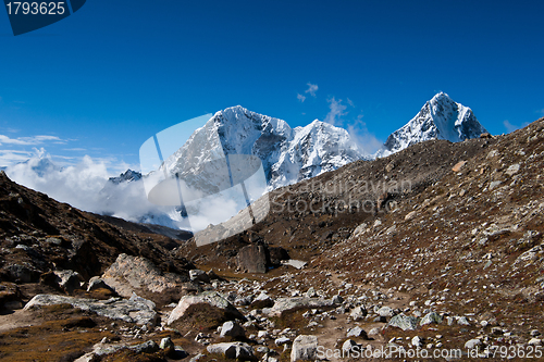 Image of Mountain peaks and rocks: Himalaya landscape