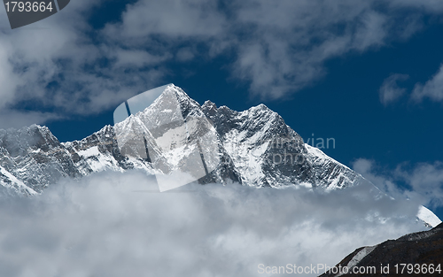 Image of Lhotse, Lhotse shar peaks and cloudy sky in Himalaya