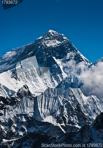 Image of Everest Mountain Peak or Sagarmatha: 8848 m