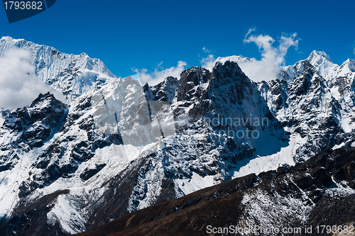 Image of Mountain ridge scene viewed from Renjo pass in Himalayas