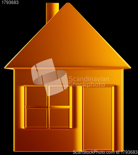 Image of Costly home:: golden house shape