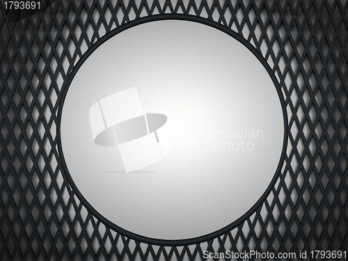 Image of Leather background: grey circle and meshy pattern