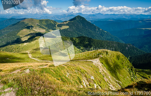 Image of Carpathian mountains on the border of Ukraine 