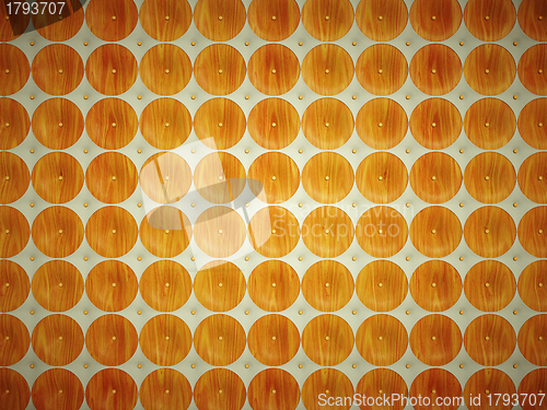 Image of Leather and Wood: pattern with round shapes 