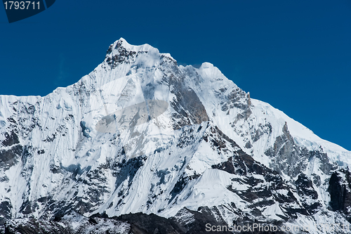 Image of Snowbound mountain peaks in Himalayas