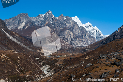 Image of Environment: drained stream and mountains in Himalaya