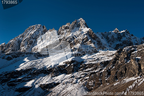 Image of Snowed up mountains near Gokyo