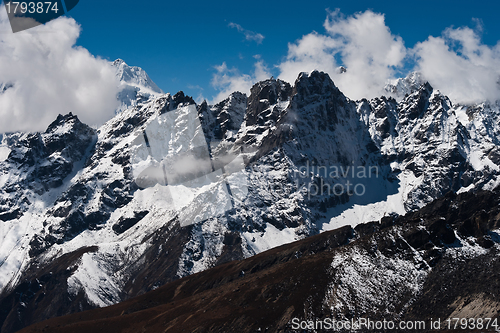Image of Mountain ridge viewed from Renjo pass in Himalayas