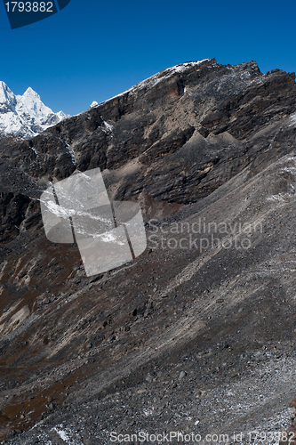 Image of Mountain ridge view from Renjo pass in Himalayas