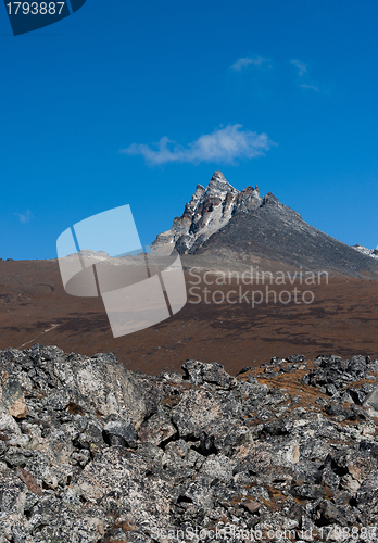 Image of Mountain peaks and rocks in Himalayas