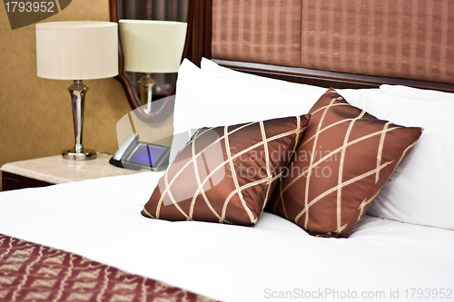 Image of Pillows in Hotel bedroom