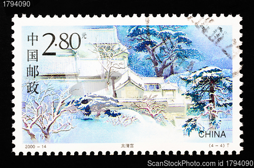 Image of CHINA - CIRCA 2000: A Stamp printed in China shows Taiqing Temple of Laoshan , circa 2000