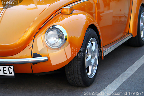 Image of Retro orange car