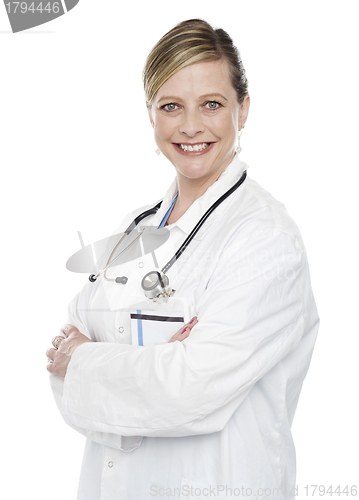 Image of Female medical specialist posing with crossed arms