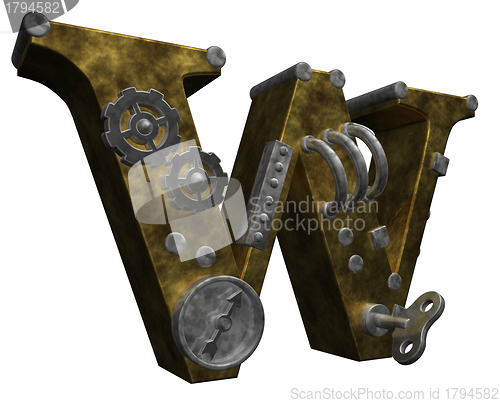 Image of steampunk letter w