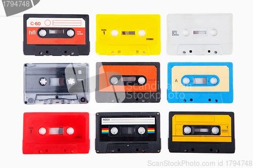 Image of Collection of retro audio cassettes