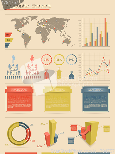 Image of Infographic elements. Retro style