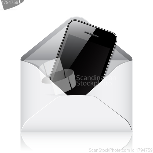 Image of Modern phone in envelope 