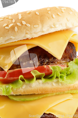 Image of Tasty Cheeseburger closeup