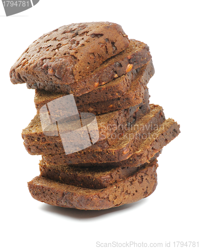 Image of Stack of Brown bread Slices