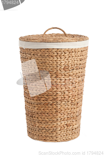 Image of laundry basket made of rattan