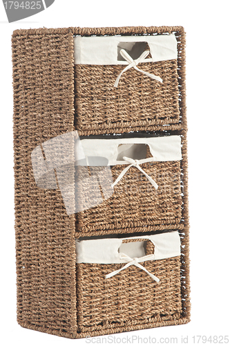 Image of laundry basket made of rattan