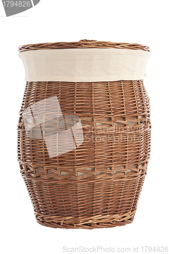 Image of laundry basket made of rattan