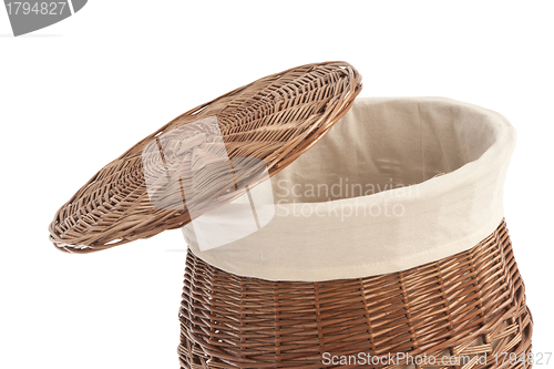 Image of laundry basket made of rattan