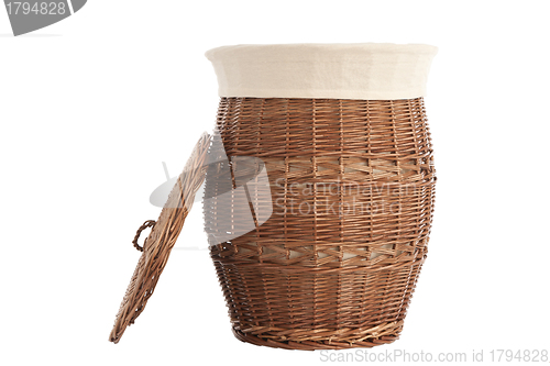 Image of laundry basket made of rattan