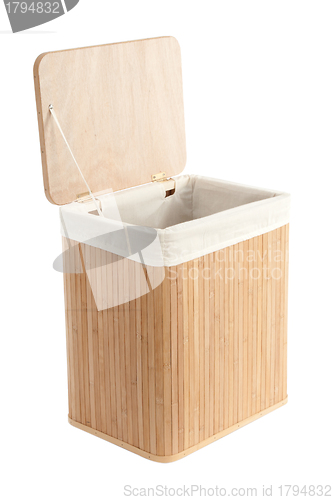 Image of laundry basket made of bamboo